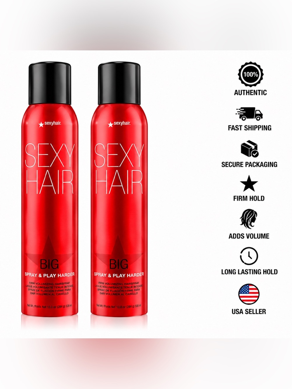 Sexy Hair Big Spray & Play Harder Volumizing Hairspray - Red